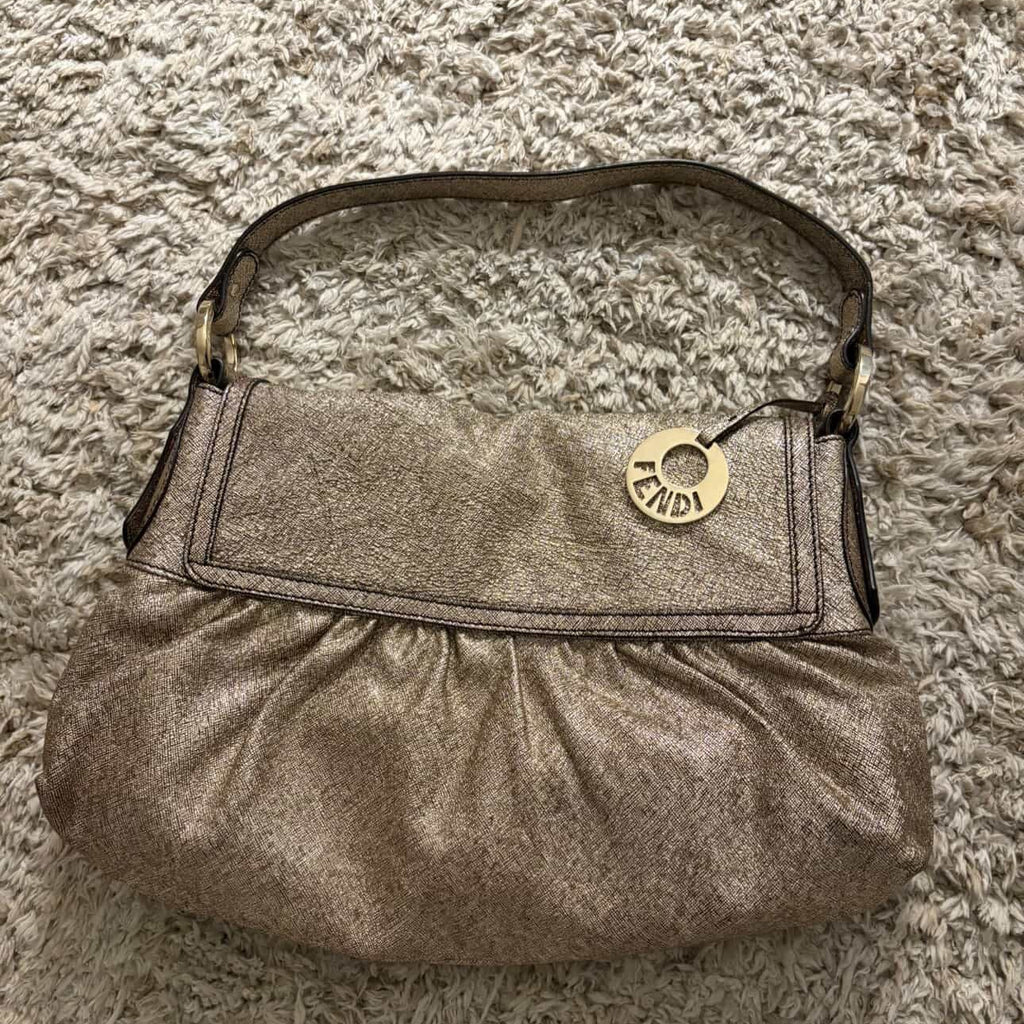 Fendi Champagne Metallic Shoulder Bag