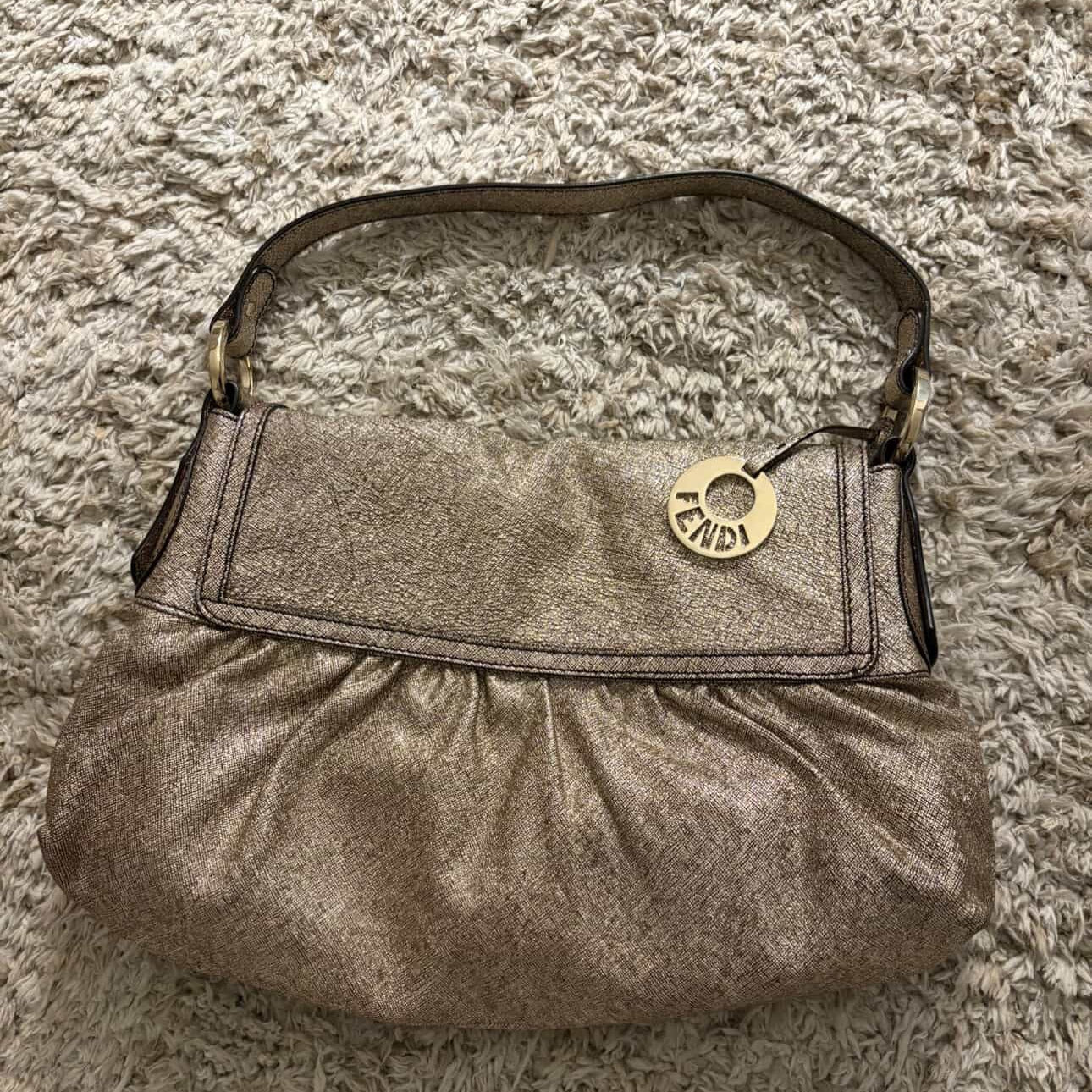 Fendi Champagne Metallic Shoulder Bag