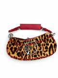 Christian Dior Leopard Pony Hair Diva Baguette Bag