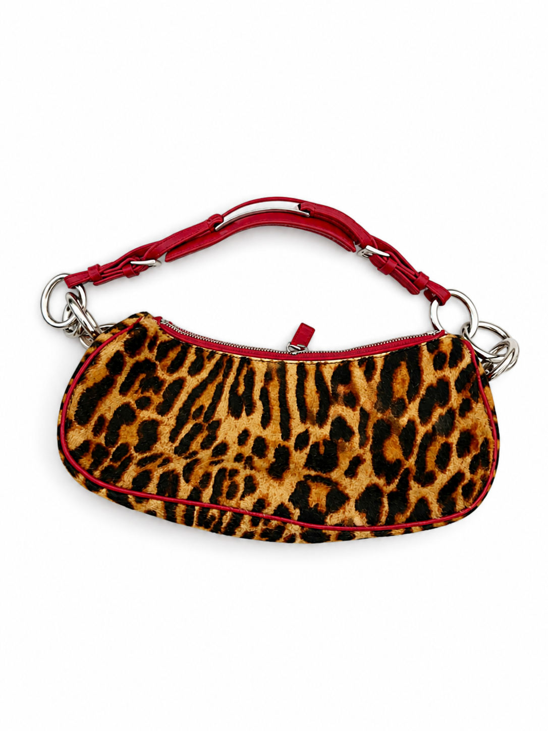 Christian Dior Leopard Pony Hair Diva Baguette Bag