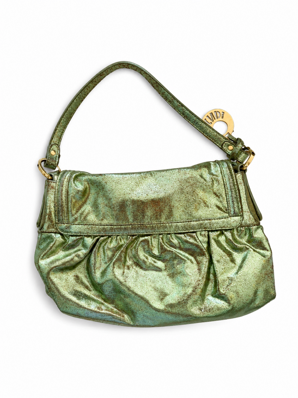 Fendi Metalic Green Glitter Medium Chef Bag