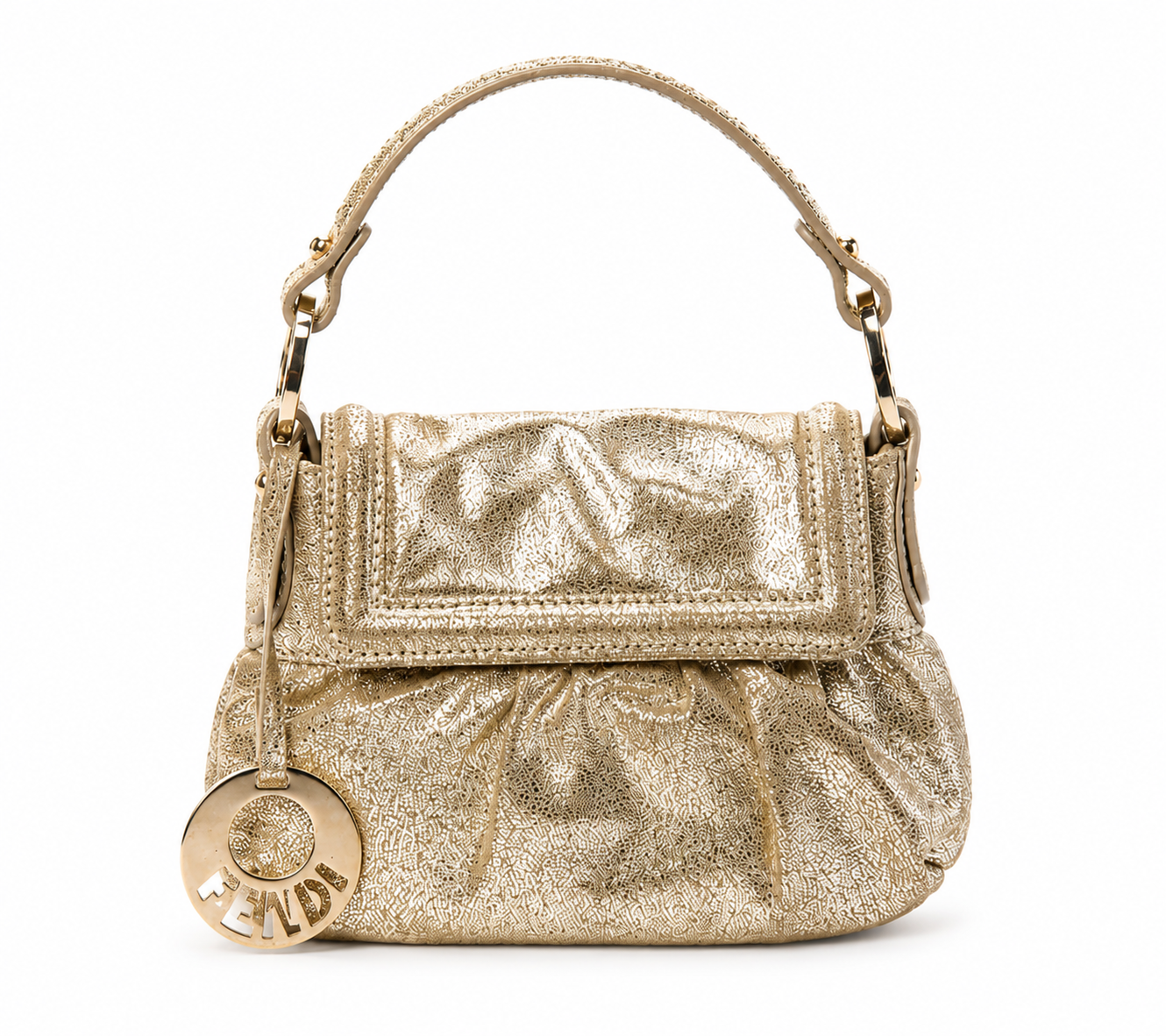 Fendi Metalic Gold Glitter Mini Chef Bag