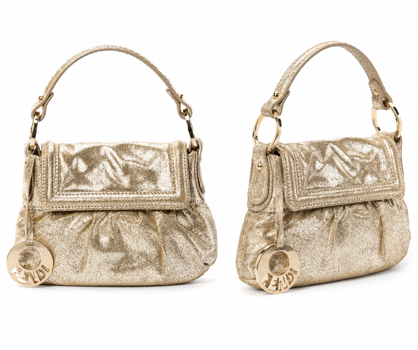 Fendi Metalic Gold Glitter Mini Chef Bag
