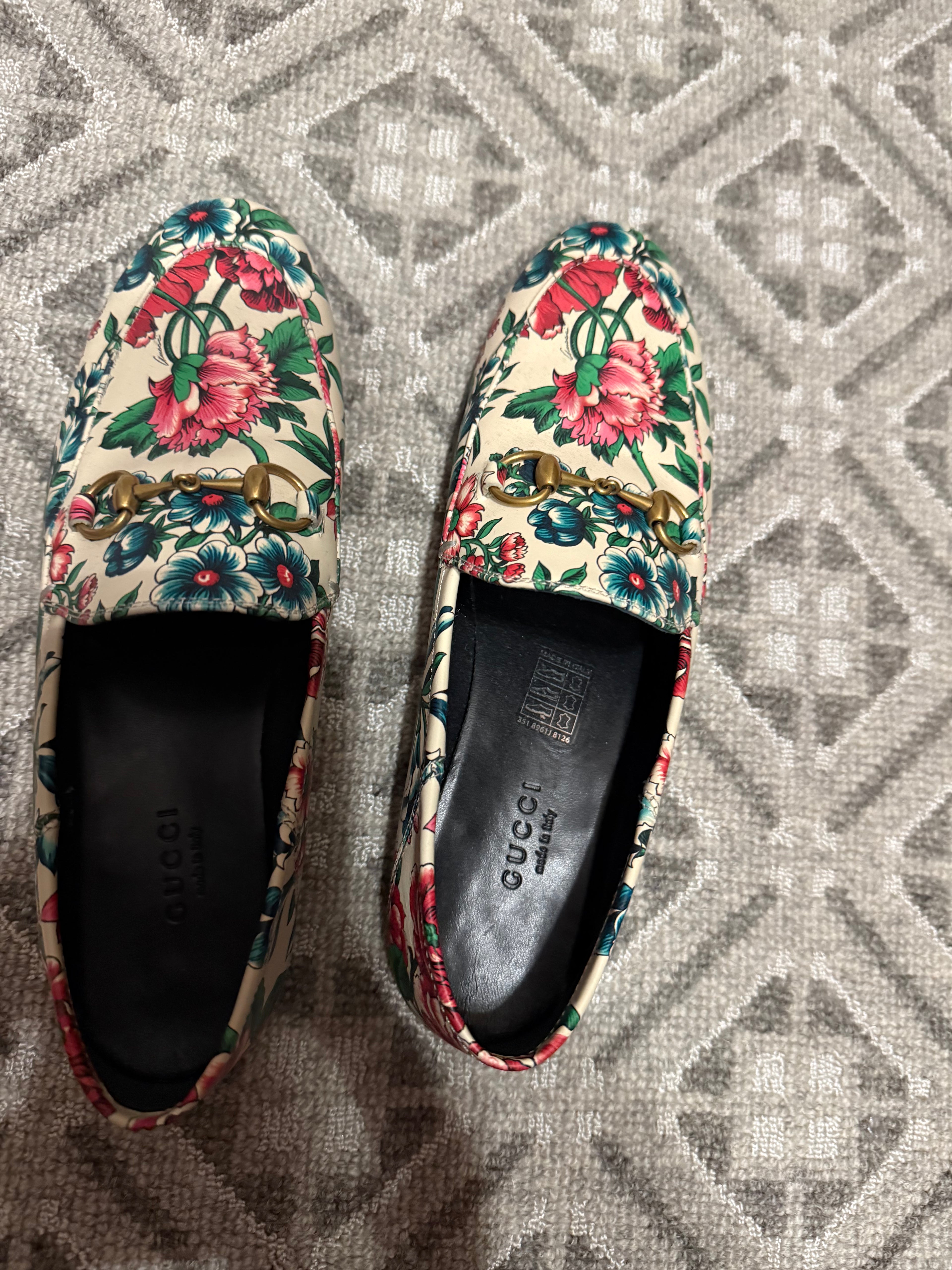 Gucci Floral Loafers Horsebit