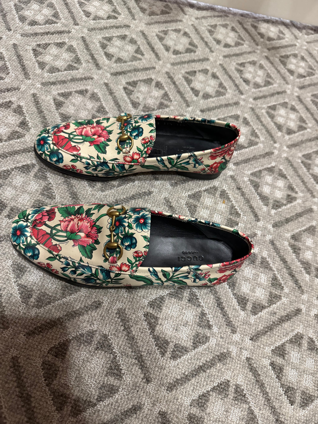 Gucci Floral Loafers Horsebit