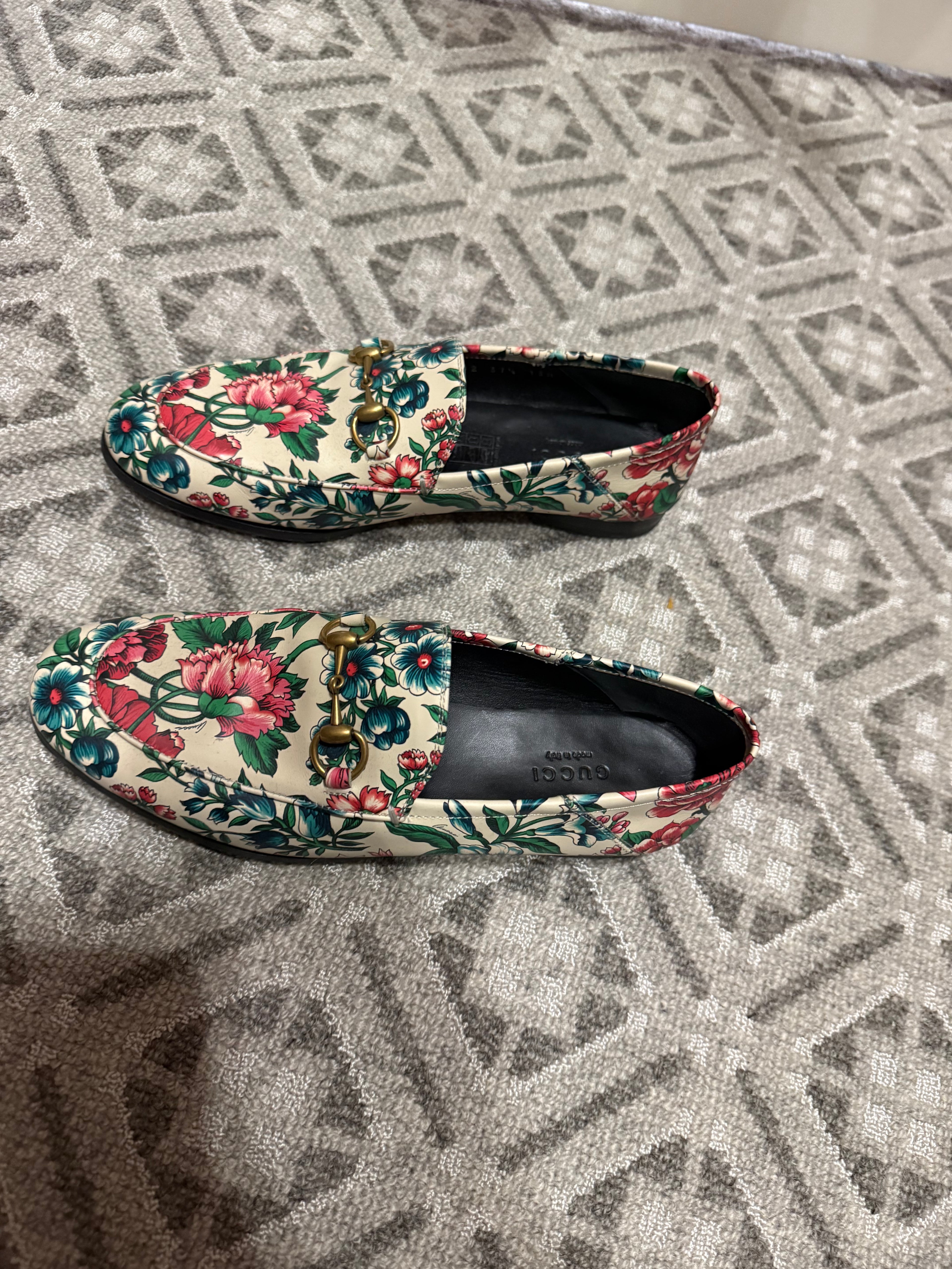 Gucci Floral Loafers Horsebit